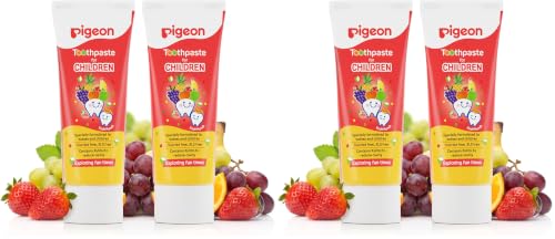 Image of Pigeon Fruit Punch Toothpaste for Babies & Children | Formulated Without Fluoride, SLS, Added Colour & Paraben | pH Friendly Gentle Oral Care | 45 g Each | Pack of 4