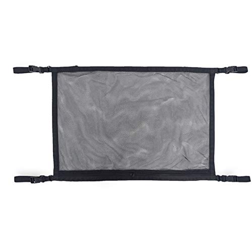 Filet de rangement plafond voiture avec zip central et sangles réglables renforcées