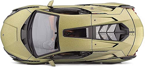 Image of 4 Wheel Drive Metal Car Pull Back With Openable Doors, Engine Cover, Tail With Front And Rear Light & Music Great Gift For Boys And Girls Above (Lamborghin),Olive