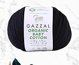 3 Ball (Pack) Gazzal Organic Baby Cotton Yarn, Total 5.28 Oz.100% Organic Cotton, Each 1.76 Oz (50g)