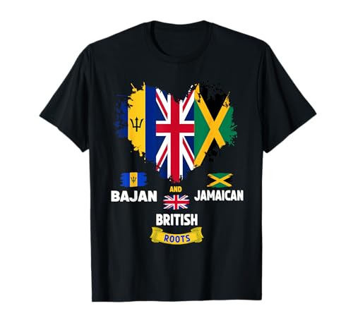 Drapeau Bajan Britannique et jamaïcain - Idée de Tenue pour Enfants Heritage T-Shirt
