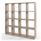 Vicco Raumteiler Karree 16 Fächer Bücherregal Standregal Aktenregal Wandregal Raumtrenner (Sonoma Eiche)