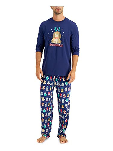 Family Pajama Mens Christmas Bah Humbug Dog Pajama Set Medium - Main Image