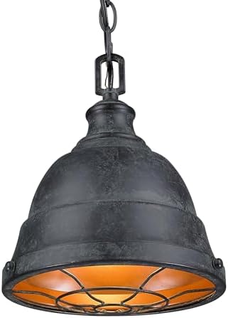 Golden Lighting 7312-S BP Bartlett Pendant, Black Patina