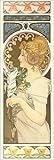Poster 30 x 90 cm: Die Feder von Alfons Mucha - hochwertiger Kunstdruck, neues Kunstposter
