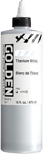 GOLDEN High Flow Acrylics, Titanium White, 16 fl. oz. Bottle