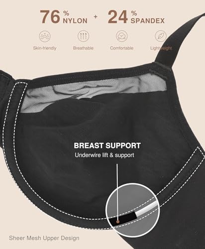 Image of Lover-Beauty Minimizer Bras for Women Full Coverage Unlined Underwire Bras Plus Size Lifting Bra for Heavy Breast