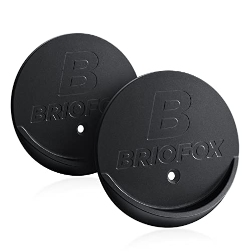 BRIOFOX Shower Curtain Rod Holder 3M Adhesive | Heat Resistant | Waterproof | Max Load 60 lbs Shower Rod Retainer for Wall, 2 Pack, Black (Rod Not Included)