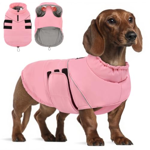 Peferhouse Manteau hiver chien moyen grand rose M