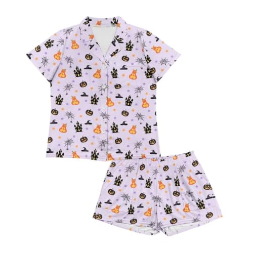 Image of Women's Short Sleeve Sleepwear Pajamas Nightwear with Pockets | skin-friendly breathable material resists pilling fading and deformation after repeated washing