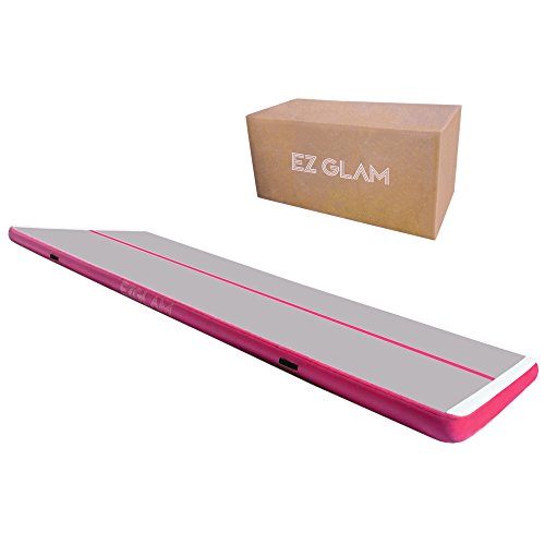 Ez Glam 10Ft/13Ft/16Ft/20Ft Air Mat Tumble Track Inflatable Gymnastics Tumbling Track Mat With Electric Air Pump For Cheerleading/Practice Gymnastics/Beach/Park/Home Use (23Ftlx 6.6Ftw X 8Inh, Grey/Pink) #TOP4