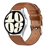 Wanme Leather Strap Compatible with Samsung Galaxy Watch 6 40mm 44mm, Watch 6 Classic 43mm 47mm, Watch 5/4 Series, 20mm Band for Women Men, Brown #1