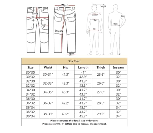 CARWORNIC Herren Outdoorhose Taktische Hose Cargohose Für Herren Schwarz Khaki Arbeithose wasserdichte Armee Militär Hose Frühling Herbst Kampfhose