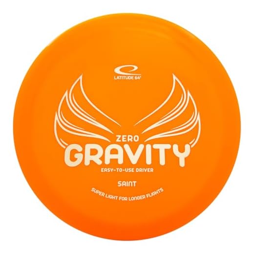 Latitude 64 Zero Gravity Saint | Stable Disc Golf Fairway Driver | Floats in Water | Lightweight w/High Glide & Precise Control | Beginner Disc Golf Frisbee | Grippy Base Plastic | 120-130g (Orange)