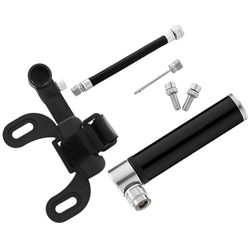 Mini bomba de aire de aluminio anodizado negro para bicicletas y balones deportivos