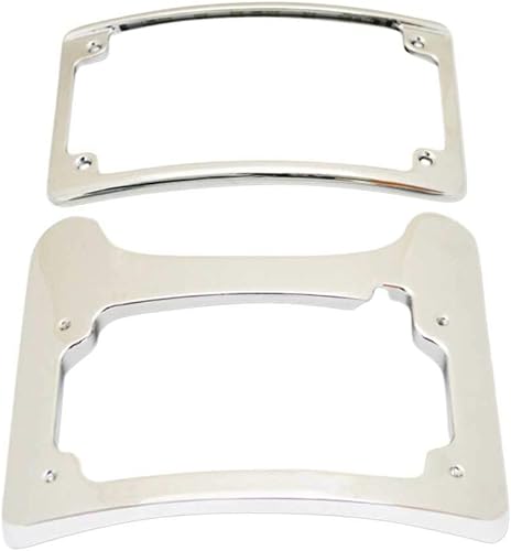 Custom Dynamics Turn Signal Eliminator Kit™ para modelos Harley Touring - Marco de matrícula curvado con iluminación LED cromada y montaje de luz