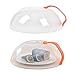afdg Copertura per Microonde, 2 Pezzi Copertura per Microonde Trasparente, Copertura in Plastica per Microonde con Sfiato del Vapore e Maniglia per la Conservazione degli Alimenti (Arancione)