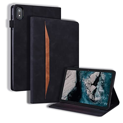 Mldjomid Funda Compatible con Nokia T20 10.4' 2021 Protectora Carcasa con Función de Soporte PU Flip Tableta Cover Case para Nokia T20 10.4' 2021 Tablet Protectora, Negro