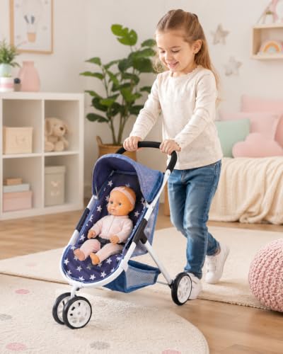 Cochecito de muñecas Speedy Bayer Chic 2000 estrellas azul marino 3