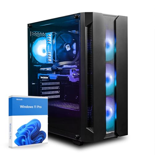 dcl24 Gamer PC Ryzen 5 7600X3D, RX9070 16GB - 1000GB SSD, 32GB DDR5, Zocker Computer mit 6x4.7 GHz, Tower PC mit WLAN, Gaming Computer mit Windows 11 Pro [20647]