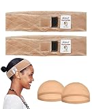 Heerf Adjustable Velvet Wig Grip Comfort Band, Wig Liner Headband, Headband Holder for Wigs for Men Women 2 Pack