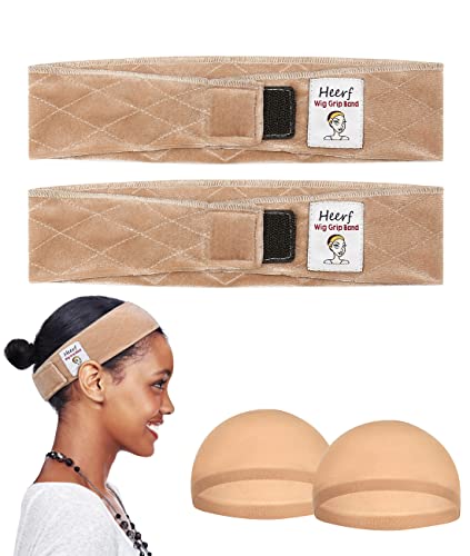 Heerf Adjustable Velvet Wig Grip Comfort Band, Wig Liner Headband, Headband Holder for Wigs for Men...