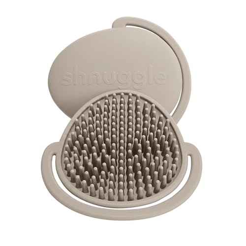 Shnuggle Cradle Cap Brush Super Soft Silicone Baby Scalp Brush & Comb for Gentle Cradle Cap Treatment Newborn Bath & Shampoo Accessory | Taupe