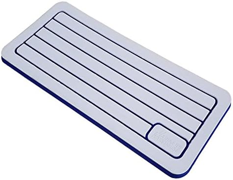 Anti-Fatigue Non-Soft Helm Mat/Pad Soft Non-Slip Standing Cushion for Boat Made of Safety, Durable, Heavy Duty & Shock Absorber 25mm Thickness EVA Foam - Square Design - White on Blue - 30" x 14"