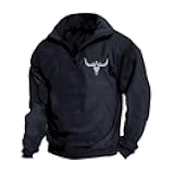Mens Western Aztec Hoodie Sweatshirts Pullover Casual Henley Shirts with Pockets Cowboy Long Sleeve 1/4 Zip Jacket
