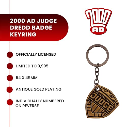 2000 AD Judge Dredd Limited Edition Porte-clés en métal – Porte-clés officiel en métal de collection pour fans et collectionneurs – vue 8