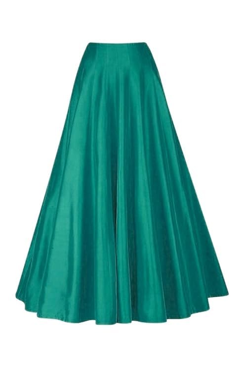 aiza n aizal Girls' Long Flared Silk Ghera Kali Skirt for Women's & Girl's-picture-32