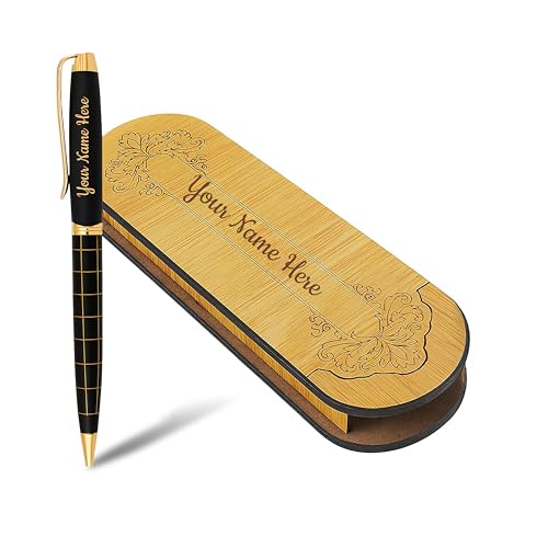 Image of Kajri Gifts Personalized Pen with Name Engraved Wooden Gift Box Best for Gifting, Corporate Gift, Doctor, Advocate, Boss, Employee, Teacher (Primium Check)