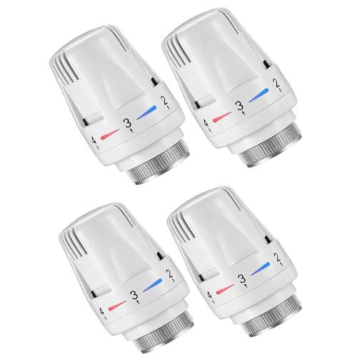 4 Pcs Thermostatic Radiator Heads Automatical Temperature Control Heads Anti Freeze Radiator Valve Heating Systems for Home Office