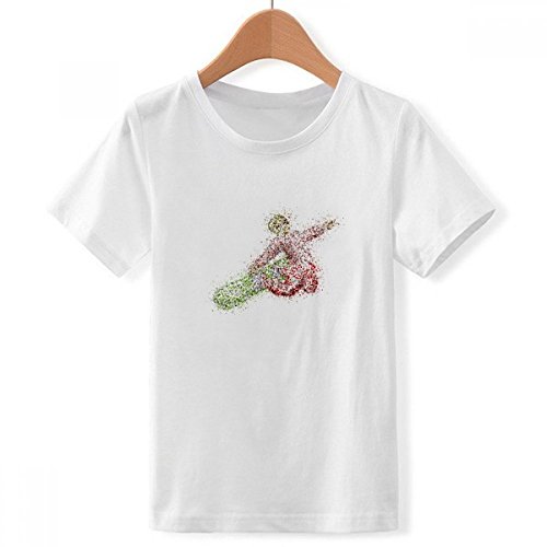 T-shirt sports d'hiver planche à roulettes pour garçon vêtement blanc multicolore XL