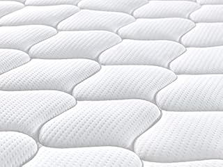 DEWINNER Ensemble Composè:Matelas a Memoire de Forme en Mousse et Ressorts 140x190x20 cm Épaisseur Matelas+Sommier à Lattes sur Pieds-7 Pieds Inclus
