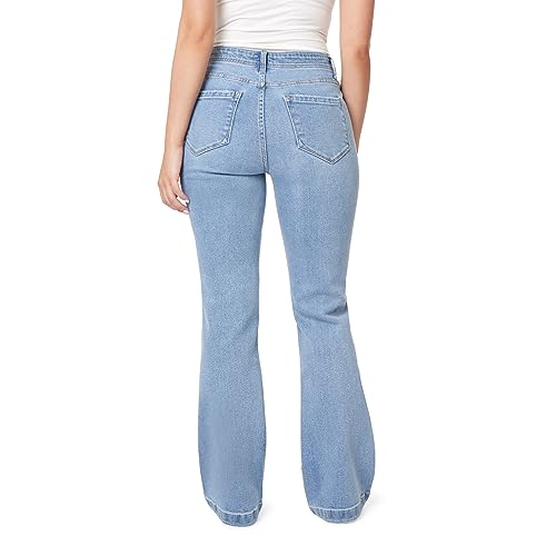 kensie Jeans for Women High-Rise Lambchop Flare Clean Hem 32-Inch Inseam, Size 0-143