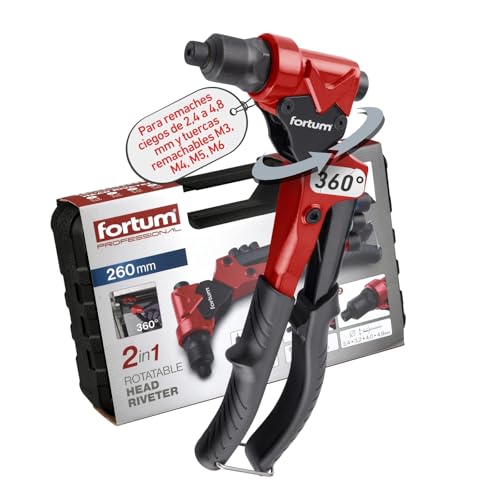 Fortum Remachadora Manual Combinada para Remaches Ciegos y Roscados