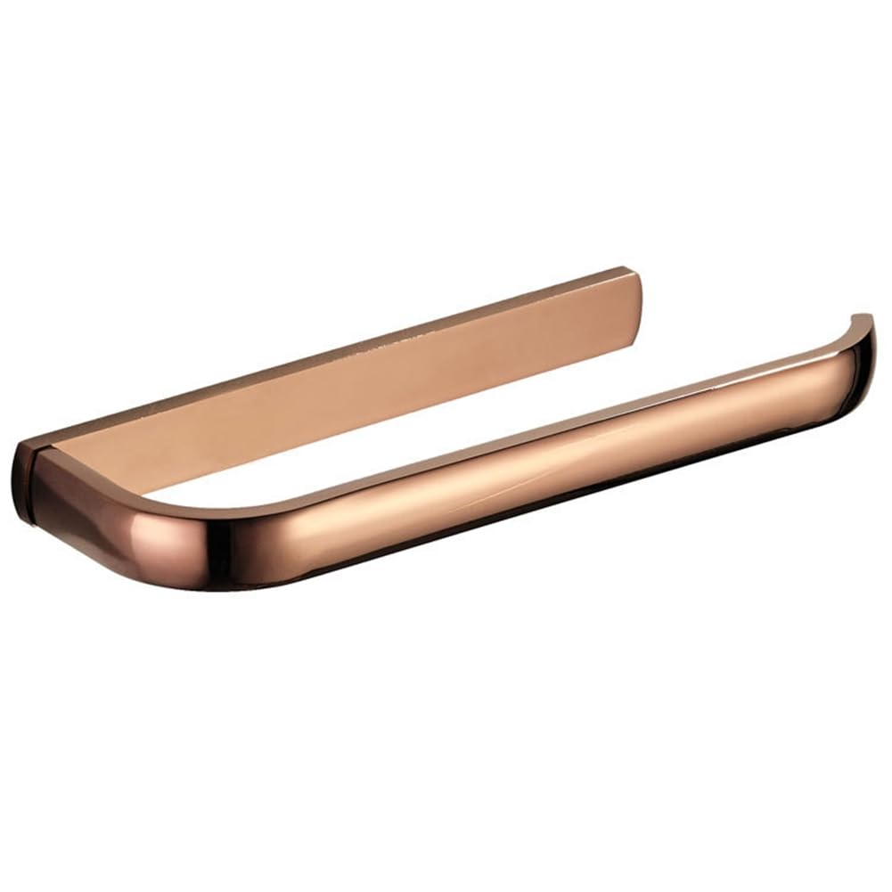 Toallero corto de latón montado en la pared de oro rosa, elegante accesorio de baño, diseño moderno para decoración elegante del hogar
