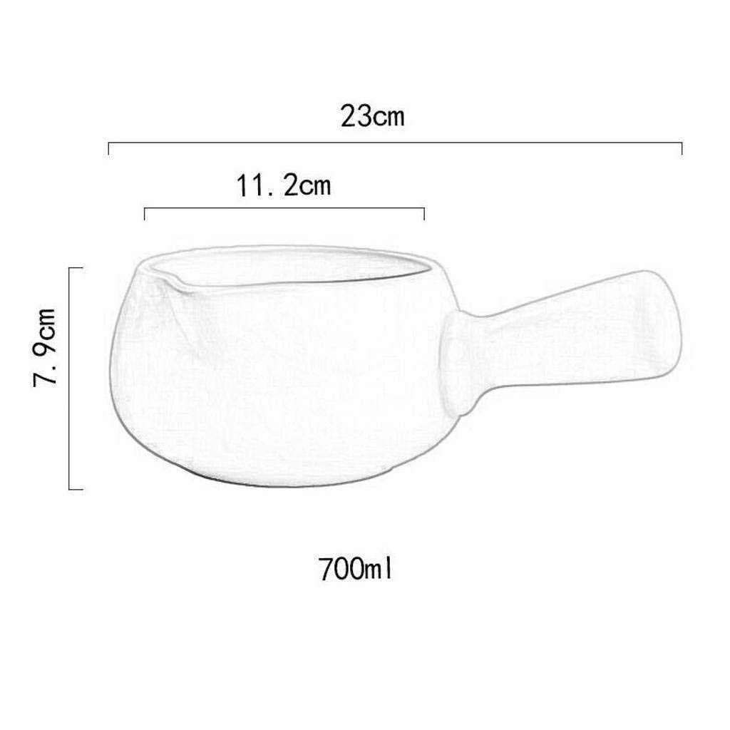 Bols à Soupe avec poignée en céramique Bouillie aux œufs de Style Japonais Avoine au Lait Nouilles instantanées bébé pour Enfants Couleur unie-orange-700 ML