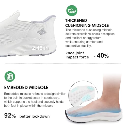 Image of Men Slip in Free up Hands Shoe Wide Toe Box Arch Support Orthopedic Walking