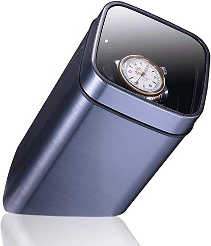 YUNLILI Creative Metal Aluminio Single Watch Shaker Powered Mute Mute Moder Reloj Winder Watch Reloj de Almacenamiento a Prueba de Polvo Mostrar Caja Organizador Adecuado para Relojes mecánicos Cover
