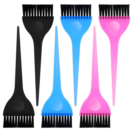 6 Pcs Colouring Tint Brush Hair Dye Brush Hair Coloring Brush Hair Dyeing Comb Brush Kit Bleach Tint Applicator Tools for DIY Hair Coloring Salon Hair Dyeing