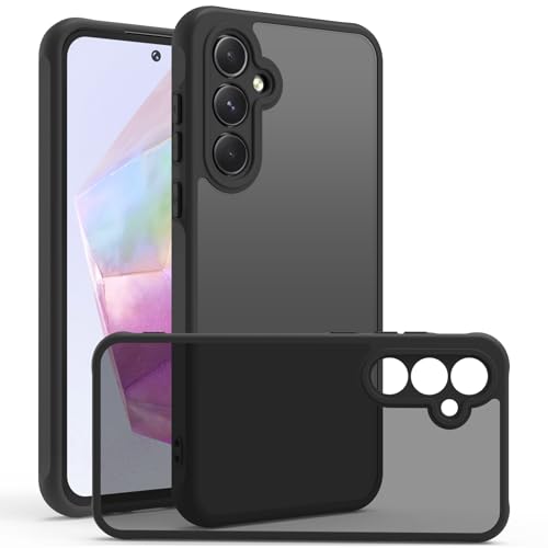 Image of Tobfit Silicone Phone Case for Samsung Galaxy A35, Durable Shockproof Phone Cover for Samsung Galaxy A35(Clear-Black)