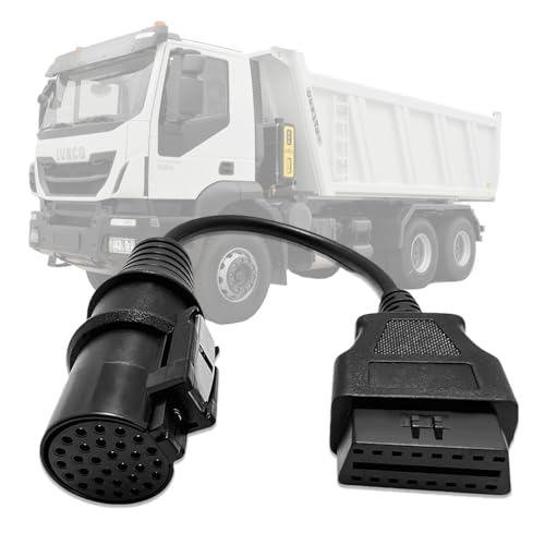 VZG OBD Adapter for Iveco 30 Pin OBD1 to 16 pin OBD2 Diagnostic Cable,Compatible with Iveco Heavy Duty Truck 30pin Connector,Work with Truck Obdii Scanner Tools/Code Reader