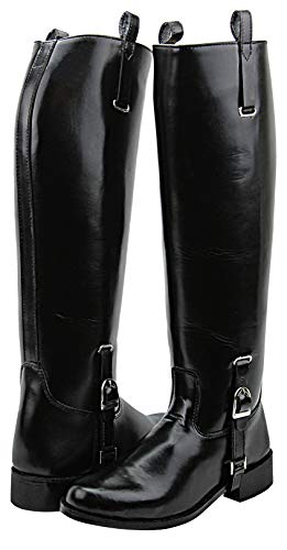 Mens Man Dignity Dress Dressage Horse Riding Boots Stylish Fashion Equestrian Pull On Black - Main Image