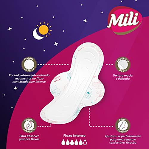 Absorvente Mili Dia e Noite Suave c/abas – 16 unidades