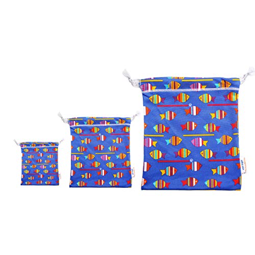 ABISTAB Verage Multifunktion-Packbeutel Organizer-Tasche-Set Style Blau Fisch zur Aufbewahrung Ordnung für Sporttasche Schwimmtasche Turnbeutel Training Camping Handgepäck Cover