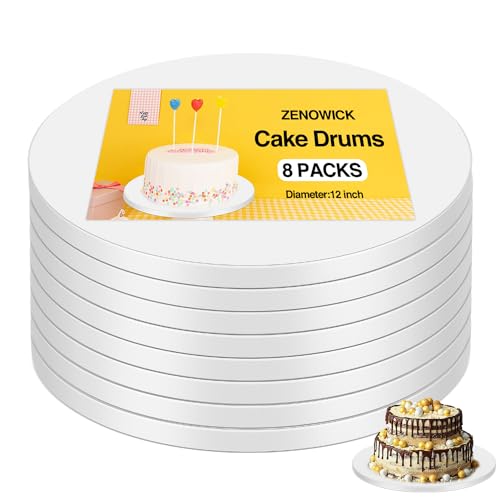 8 Packs Cake Drums Round 12 Inches,Cake Drum Boards Cake
