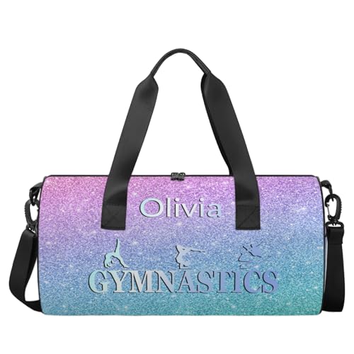 Custom Gymnastics Duffel Bag Round Personalized Name Dance Ballet Bags Waterproof