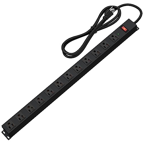 12 Outlet Long Power Strip Surge Protector with 2100 Joules, 6FT Power Cord, Wide Spaced Outlet...